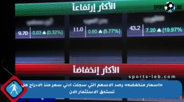 «أسعار منخفضة» رصد الأسهم التي سجلت أدنى سعر منذ الإدراج هل تستحق الاستثمار الآن